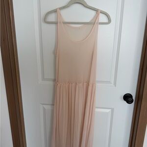 Sleeveless sheer Light Pink Maxi Dress